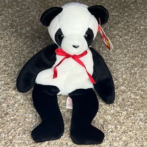 Ty Beanie Babies Fortune Panda Bear 12/6/1997 Vintage Plushie Stuffed Animal